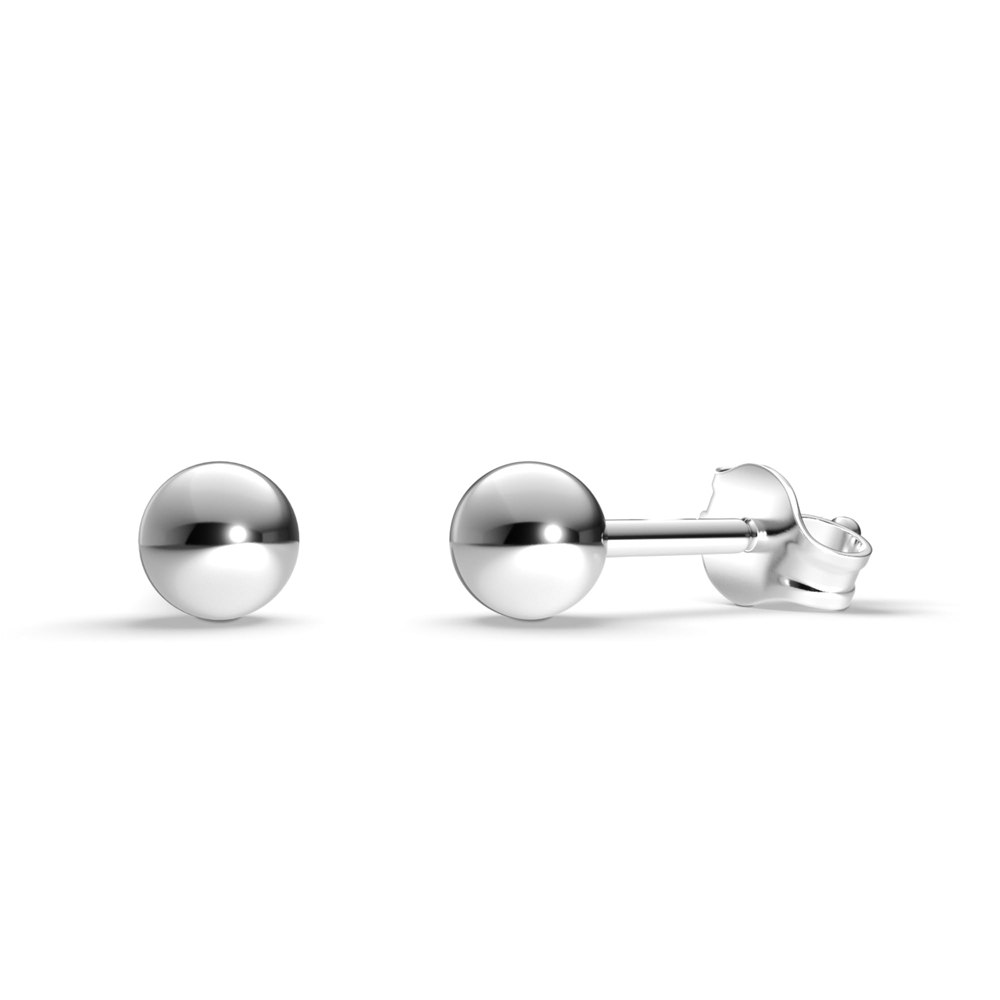 TIABELLE – Ohrstecker ZOE aus Titan – Kugel Ohrringe für Damen – allergenfrei & hautverträglich – Handmade in Germany (4mm ø und 6mm ø)