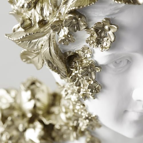 Busto Decorativo Dorado Floral de Resina Elegante Z Gallerie miniatura 3