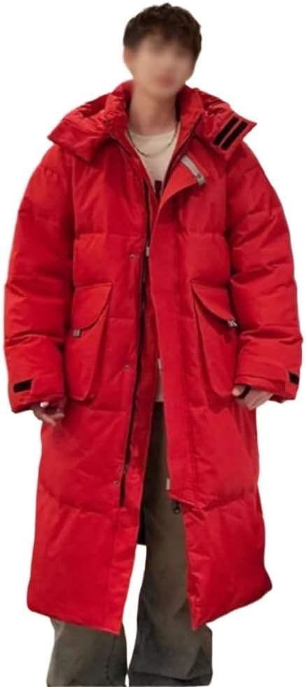 Long Down Jacket Male Winter Thick Warm Korean Version Of Loose Lovers Coat Youth Hooded