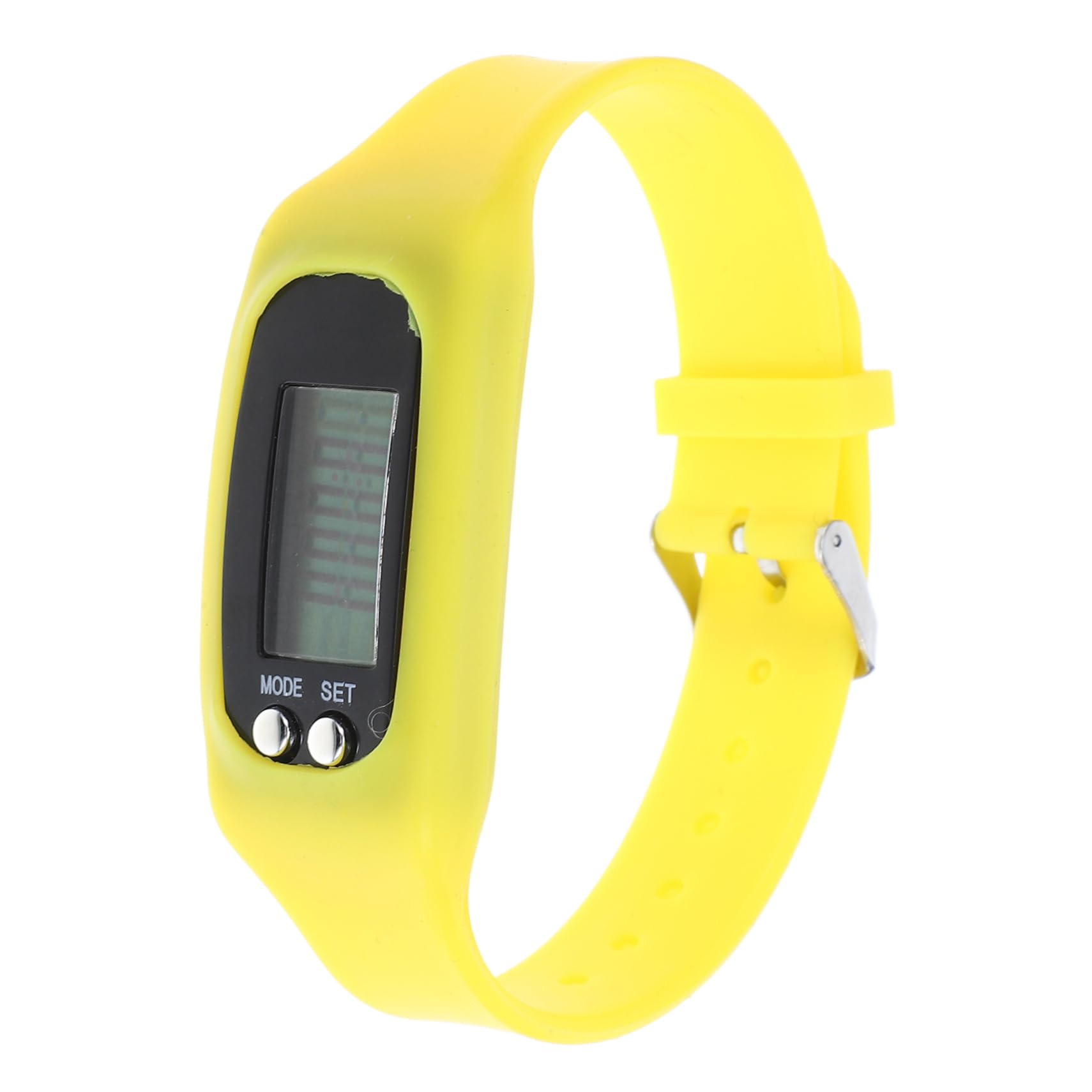 Reloj Podómetro de Silicona Amarillo, Pulsera Contadora de Pasos