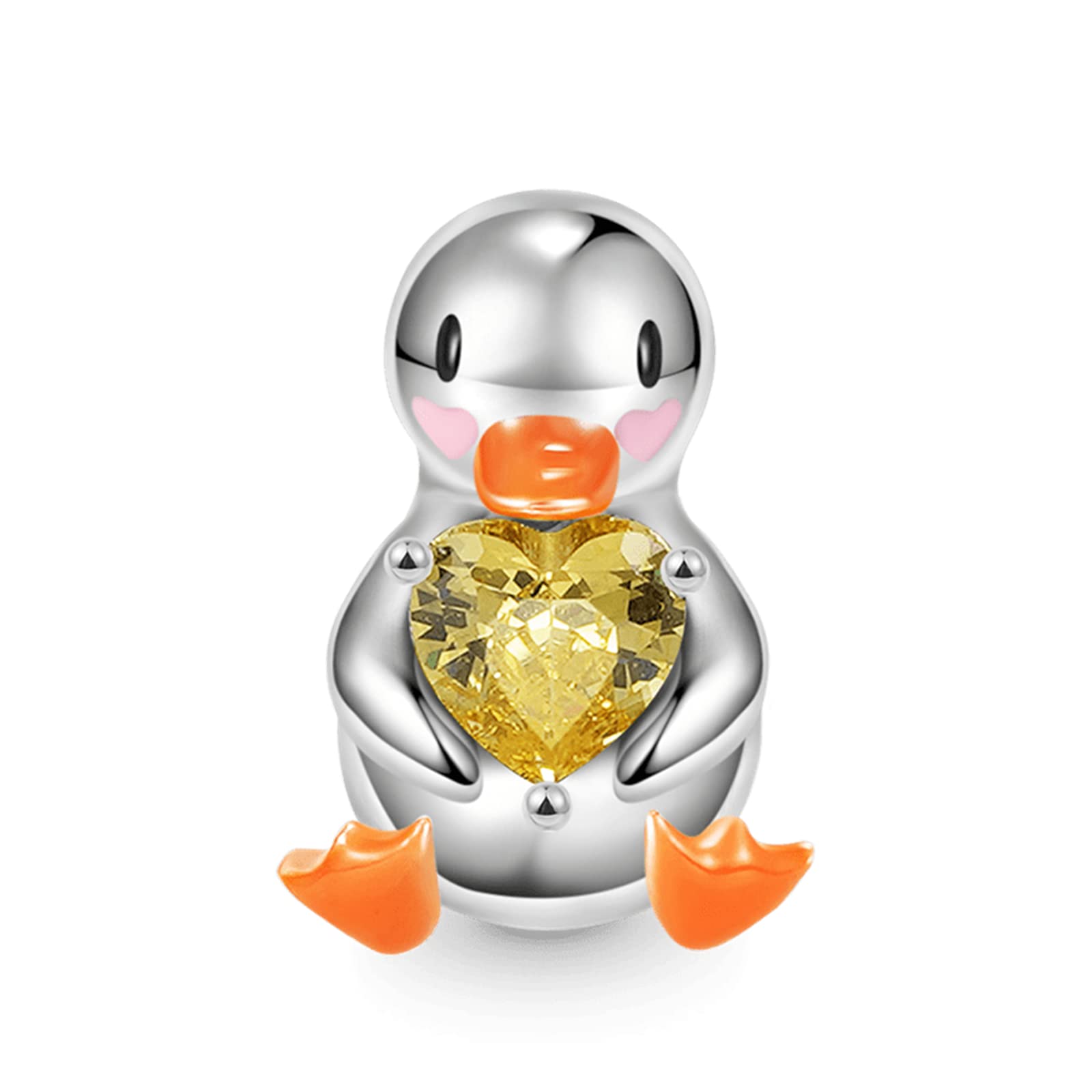 GNOCE Embraces Heart Gemstone Bead Charms 925 Sterling Silver Rabbit Horse Triceratops Snake Monkey Cat Platypus Sloth Bear Pig Yak Ghost Matryoshka Doll Jewelry Gift for Women
