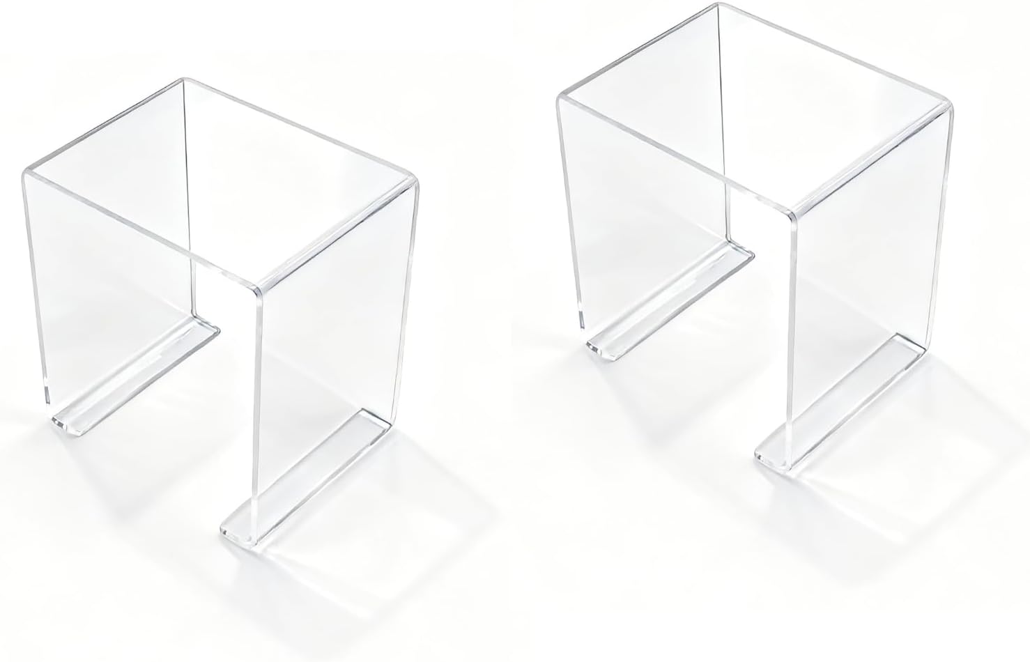 Multi Mount Wall Mounted Tissue Box Holder, Self-Adhesive for Bathroom, Kitchen, Office, Space-Saving Hidden Tissue Box Holder Under Desk Adhesive Mount Transparent(2PC)