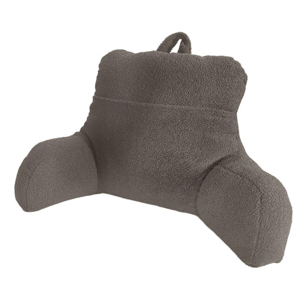 Original Sleep CompanyTeddy Fleece Reading Support Cushion Back Support Hollowfibre Filling Cosy Snuggle Cushion Armchair, Teddy Pillow with Arms Bed Seat for Relaxing Working (50X75 CM, Truffle)