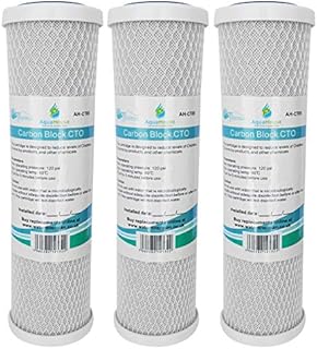 3X AquaHouse 10" Carbon Block CTO Water Filter Cartridges for Drinking Water, Reverse Osmosis Systems, fits All 10" Filter Housings