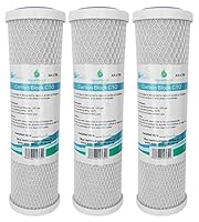 3x AquaHouse AH-CTO5 10 \Carbon Block Wasserfilterpatronen für Trinkwasser, Umkehrosmoseanlagen, passend für alle 10\ Filtergehäuse Wasserfilter Kartusche CTO