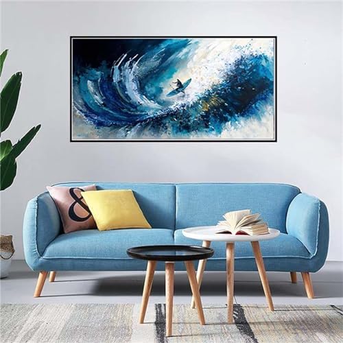 Diamond Painting Paysage marin 90x180cm : Kit complet de broderie diamant XXL pour adulte