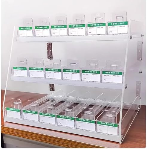 Cigarette Display Rack Acrylic Transparent Cigarette Display Rack Space Saving Assembled,Cigarette Display Rack with Automatic Push Mechanism, Acrylic Retail Organizer for Desktop, Holds Up image 5