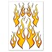 Wandkings.de Racing Aufkleber Fire Flames Feuer Flammen Sticker Set - 12 Aufkleber auf DIN A4 Bogen