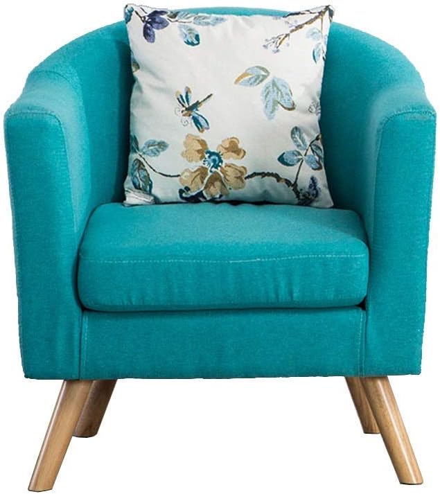 ACZZ Deck Chair Lounge Chair, Lazy Couch Simple Modern Nordic Single Sofa Balcony Bedroom Mini Lounge Sofa Chair 59X53X76Cm,Blue-Green