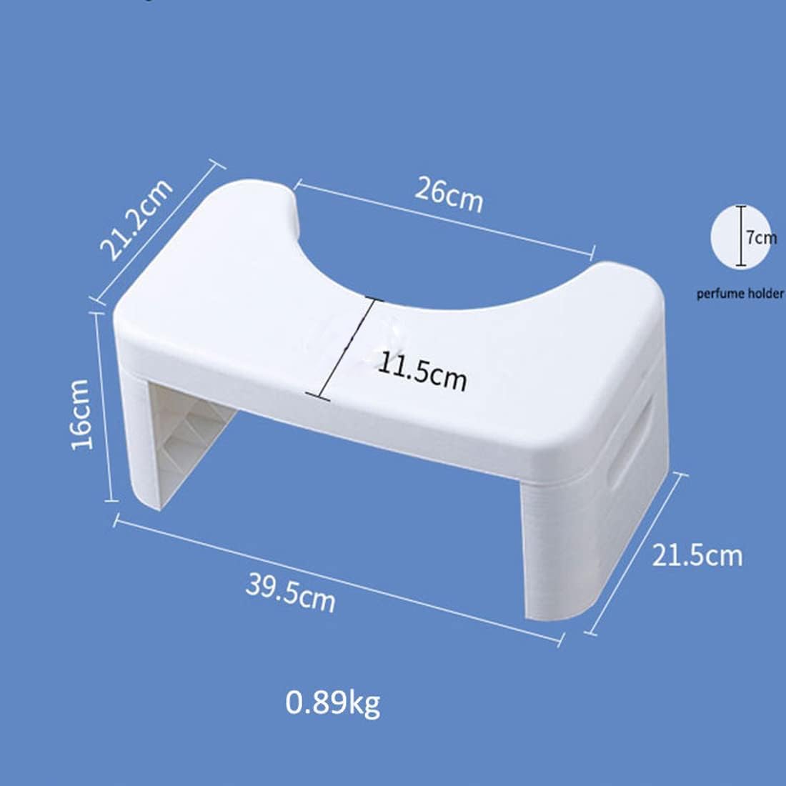 Toiletkruk, poepkruk voor volwassenen voor badkamer toiletkruk, squat volwassene (wit, beukenhouten voeten