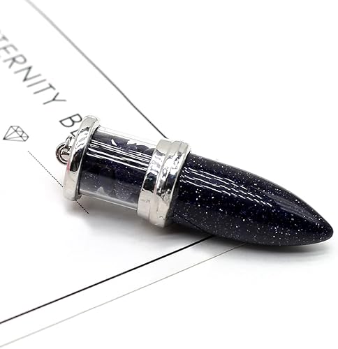 Miniatura 8 de LHJ 4 colgantes de piedra natural en forma de bala, curativo, chakra, cuarzo, ágata, cristal para hacer joyas, decoración de collares, meditación,