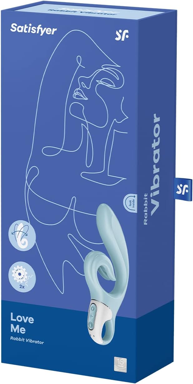 Satisfyer Love Me Vibrator Sex Toy | Adult Toys for Women | Rabbit Vibrator with 2 Power Motors | Vibrating Sexual Pleasure Device | Stimulation Vibrators | Woman Sextoy (Light Blue)