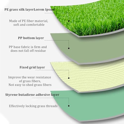 Tappeto di Erba Artificiale Realistico 50x700 cm - Tappeto in Erba Sintetica per Interni/Esterni, Ideale per Giardini, patii e Aree Gioco - Soluzione di Erba Verde Facile da Pulire