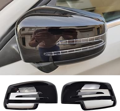 Side Mirror Cap Covers For Mercedes Benz W176 W246 W212 W204 C117 X156 X204 W221 C218 A B C E S CLA GLA GLK Class Black Replace Black-1