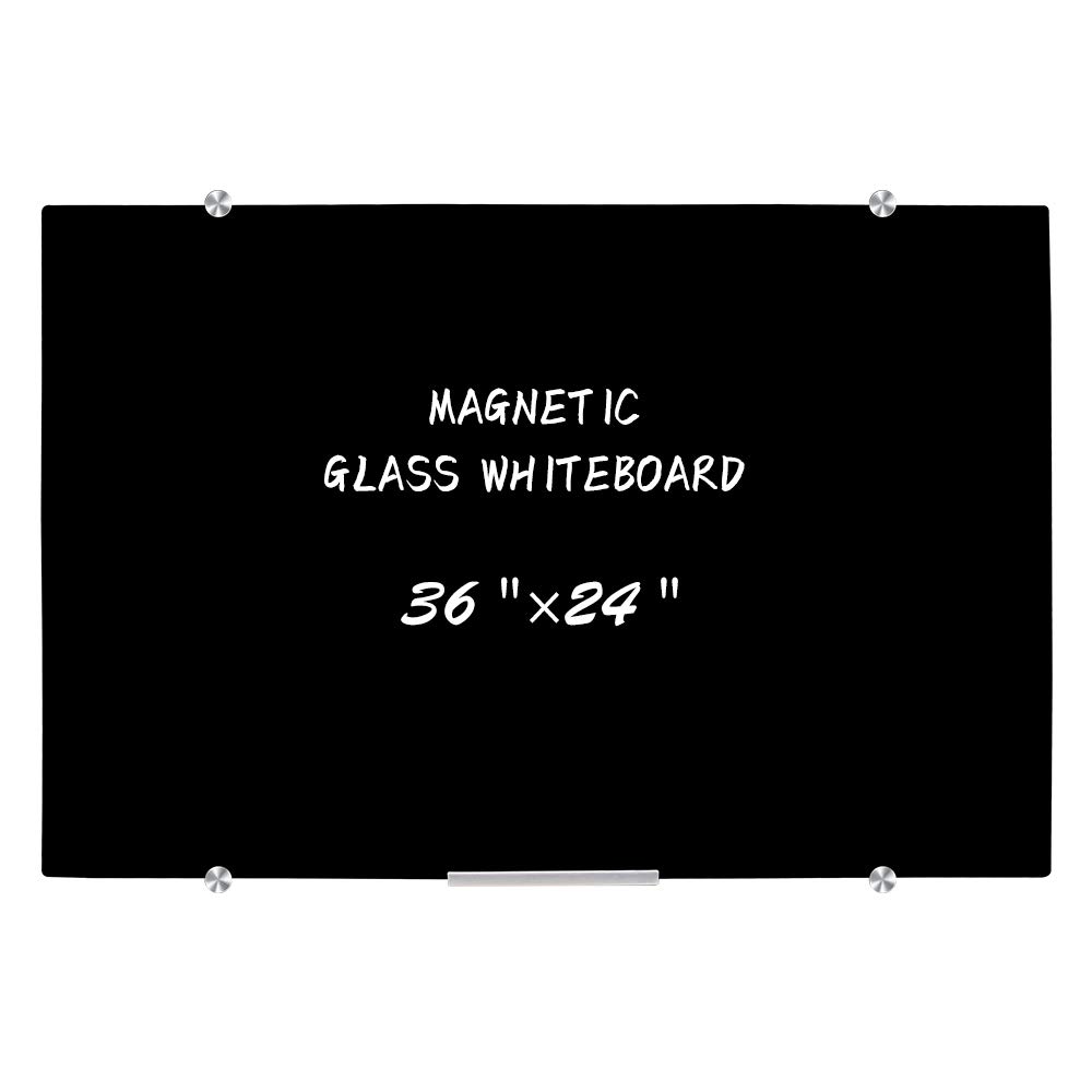 Buy Black Glass Whiteboard, 36 x 24 Inch (90 x 60 cm), Wall