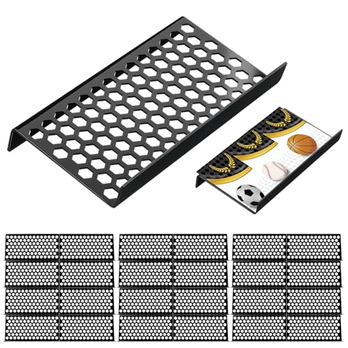 Yalikop 24 Pcs Trading Card Risers for Display Case Acrylic Modular Display Risers for Cardshow Vendor Sport Card Board Game (Honeycomb)