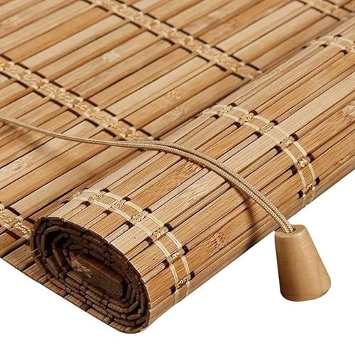 60x100cm Naturel Store Bambou Rétro Store Enrouleur en Bois,Store Enrouleur Bambou,Filtrant La Lumière Respirant Rideaux Décoratif Anti-UV Et Anti-poussière pour...