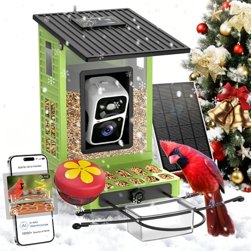 Rayki Metal Solar Powered Smart Bird Fee…