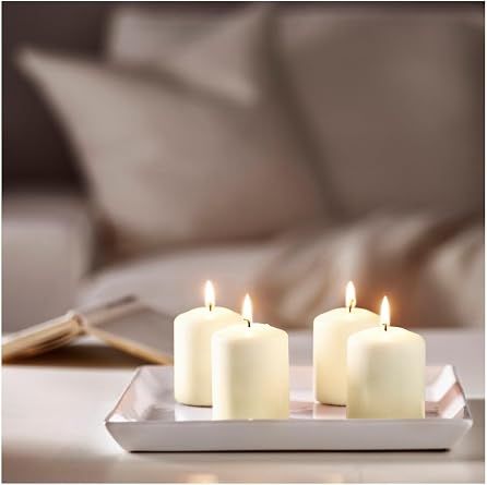 Ikea Hemsjö Blok Mum 4 Adet, Natürel Krem,TYBWNHVTVZYXVQFE57