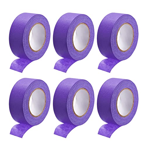 DMiotech 1 Inch x 21 Yards Masking Tape Painters Tape Rolls 6Pcs,Purple