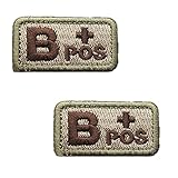 Tactical Blood Type Patches B+ Positive POS Hook and Loop Patch 2-Piece Various Styles in...