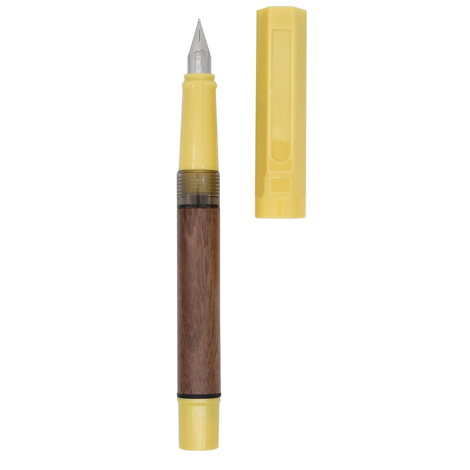 SIPLIV Jinhao 62 Wood Fountain Pen Fine Nib Ink Pen with Ink Converter for School Office Smooth Writing Pens - Yellow