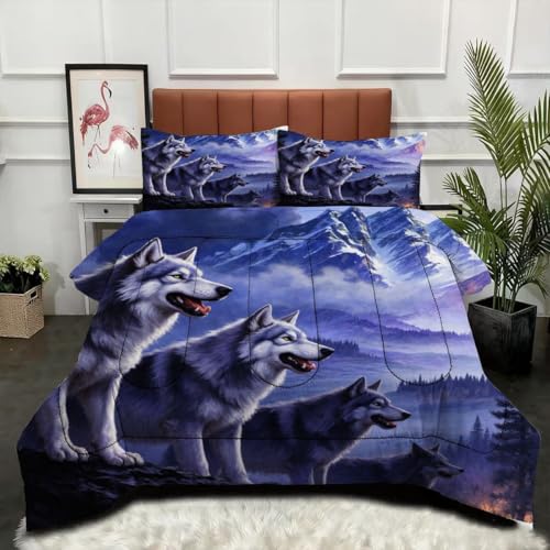 Couette loup 3D 220x240 pour transformer votre chambre parentale - 2