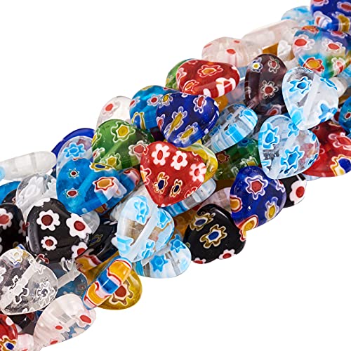 PandaHall 10 fili di perline in vetro Millefiori fatte a mano