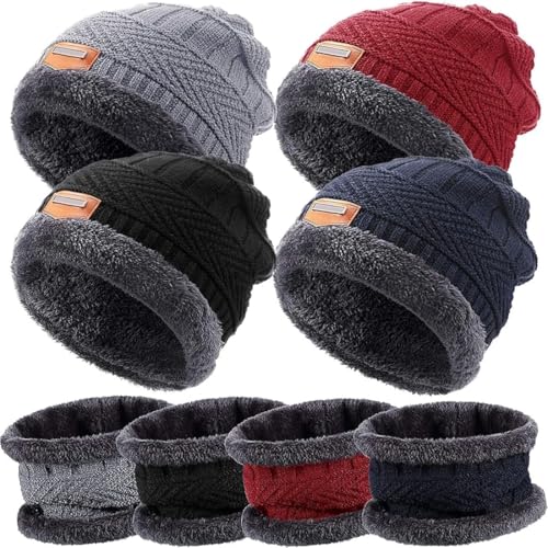 Fitness Mantra® Winter Woolen Beanie Cap & Muffler for Men & Women| Beanie Cap| Woolen Topaa| Winter Cap| Head & Neck Warmer| Mix Color| 1 Set|