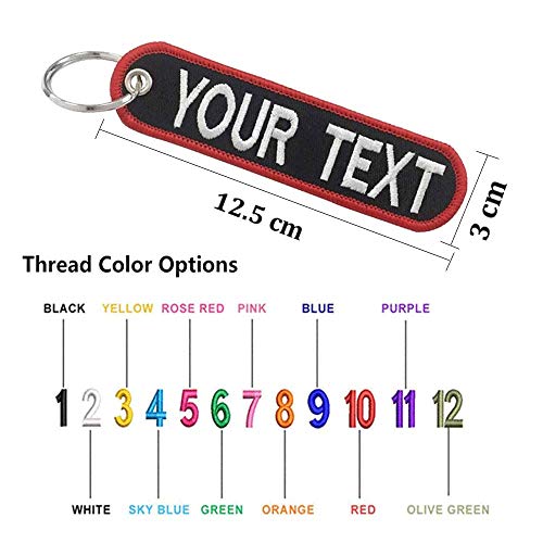 Personalized Keychain, Custom Embroidery Your Text On The Keychain, Double Sided Motorcycles Car Key Tags For Men Scooters Black #TOP1