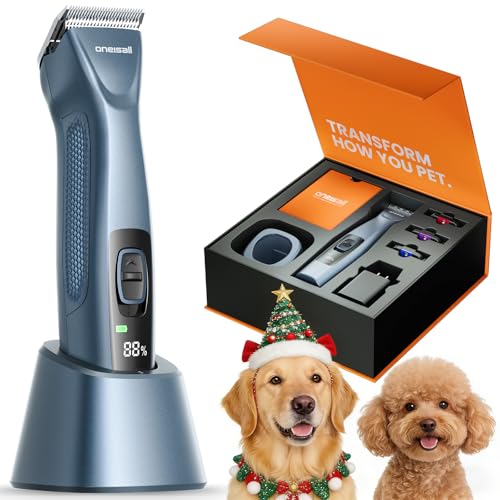 oneisall Professional Cordless Clippers for Groomers - Heavy-Duty Dog Clippers for Thick Coats...