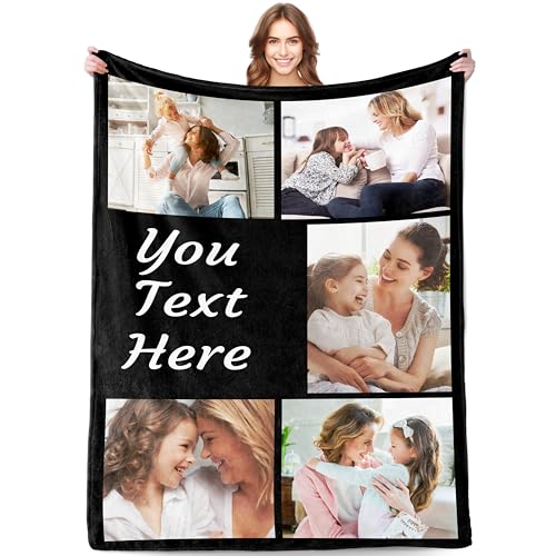 Funny DIY Custom Photo Blanket with Text Customized Gifts for