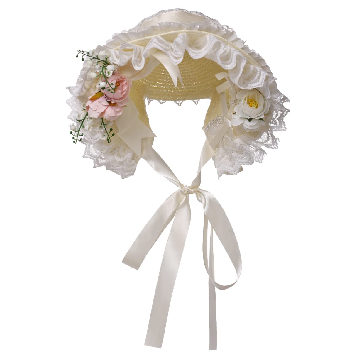 COSDREAMER Cappelli vittoriani per ragazze e donne, con fiori in pizzo