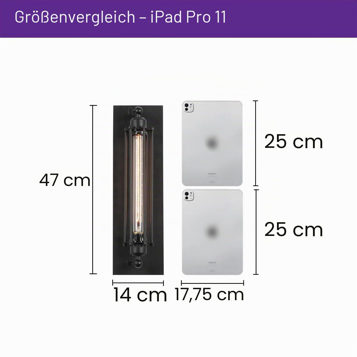 2er-Pack Vintage Industrial Wandleuchte, Schwarz Metall Rohr Design, 45cm Höhe, Retro Steampunk Stil, Wandlampe für Bar, Esszimmer, Schlafzimmer, Wohnzimmer, Flur