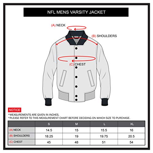 image for Ultra Game NFL Chicago Bears Mens Classic Varsity Coaches Jacket, Team
