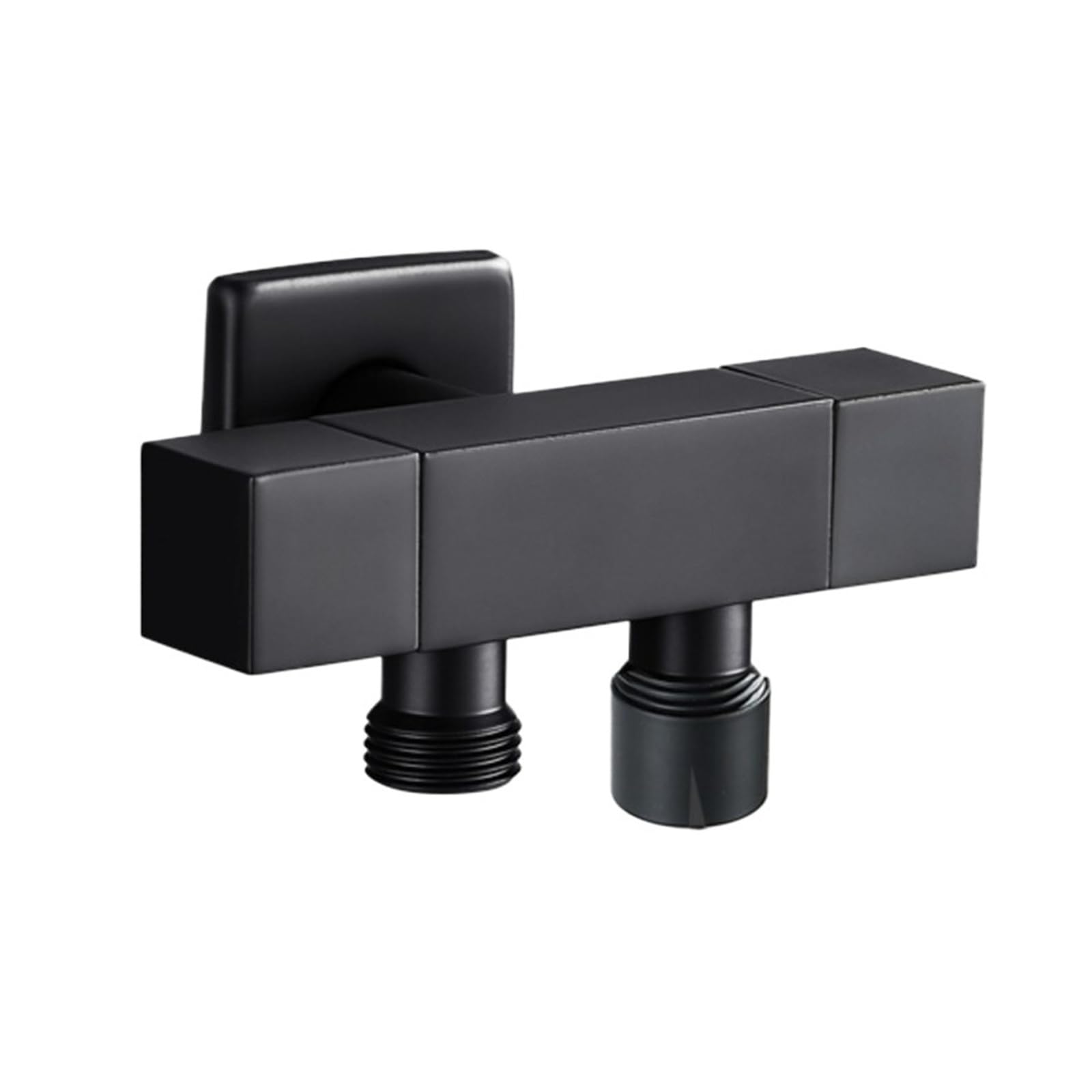 Bvhisehp Black4 G1/2 Inch Black Brass One In Two Out Three-Way Angle Valve Multi-Functional Water Splitter Stop Tap For Washing Machine Toilet