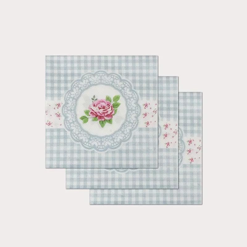 Servilletas Decoupage Geometría Rosa Azul Servilletas Papel Decoradas Cocktail Desechables Cumpleaños 2 Capas Toilet Paper Towels Baño para Bodas,Fiesta en el Jardín Mesa Deco 30 Paquetes(33x33cm）