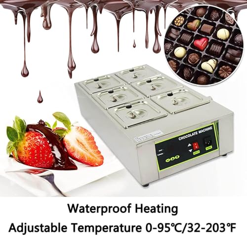 Derretimento Comercial De Chocolate, Com 6 Panelas + Temperatura Ajustável, Controle De Display Digi