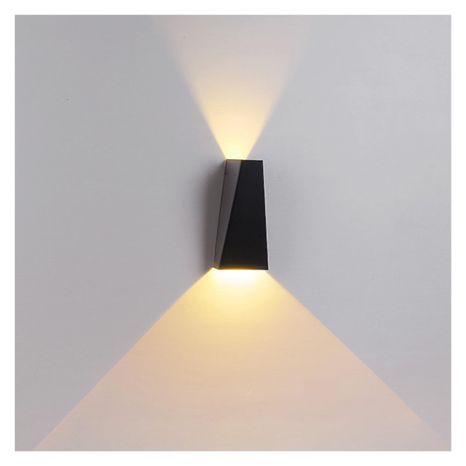 Kinkiet wewnętrzny LED Sypialnia Salon Dekoracja ścienna Światło w górę iw dół Aluminiowy kinkiet Nowoczesne kinkiety Jasne śWiatłA(Warm White,BLACK_12W)