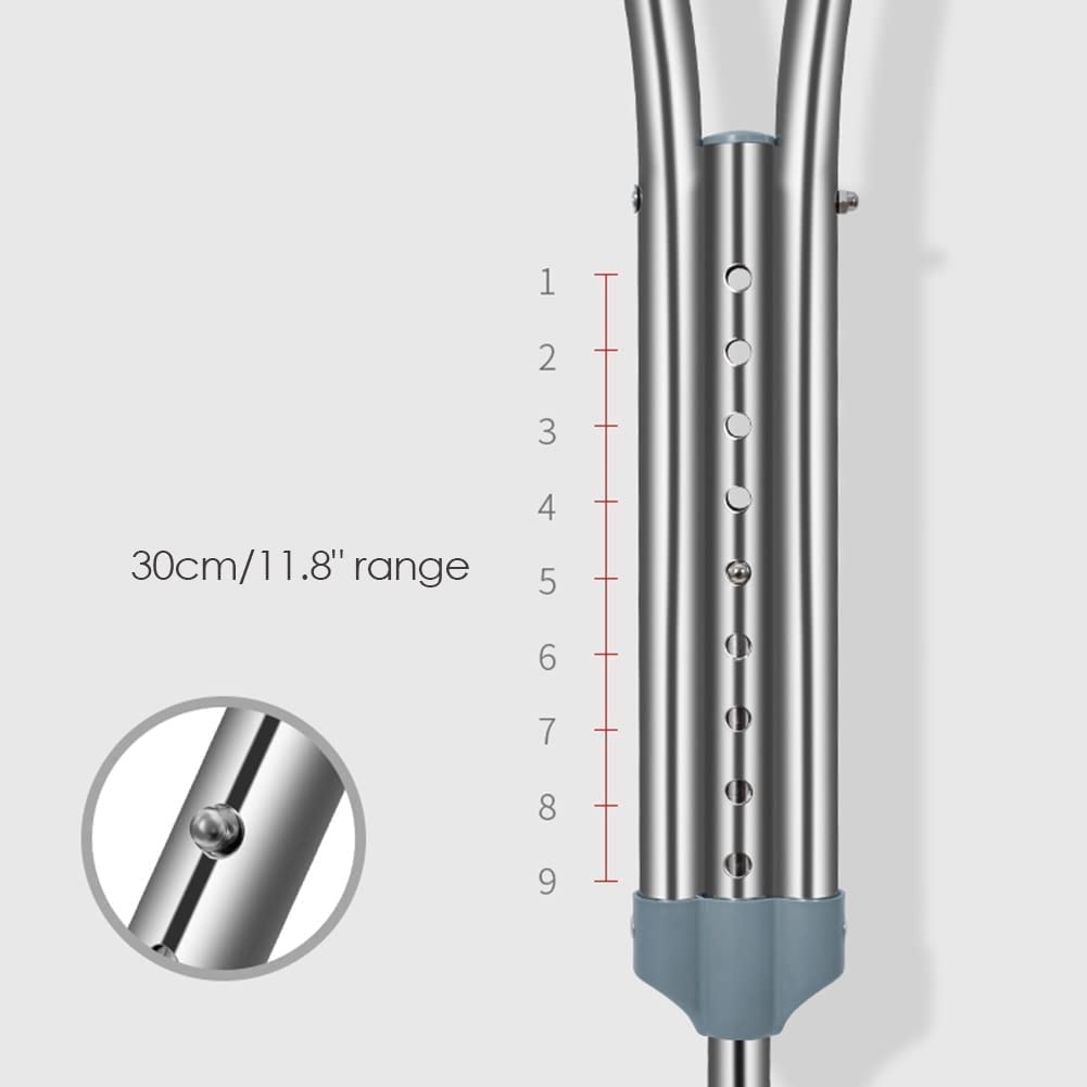 Muletas de axila Plegable de Aluminio 10 Niveles de Altura Ajustable Muletas para Caminar para Caminar en Entrenamiento de rehabilitación Independencia