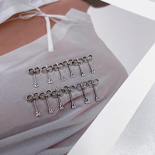 2mm 20g Tiny Cubic Zirconia Ball CZ Cartilage Stud Earrings For Women Mens Stainless Steel Small Post Hypoallergenic Sets3