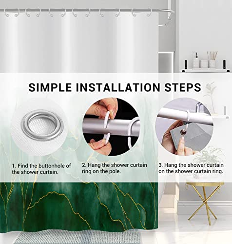 Hnmdmyi Tenda da doccia verde 180x200, Marmo Tende...