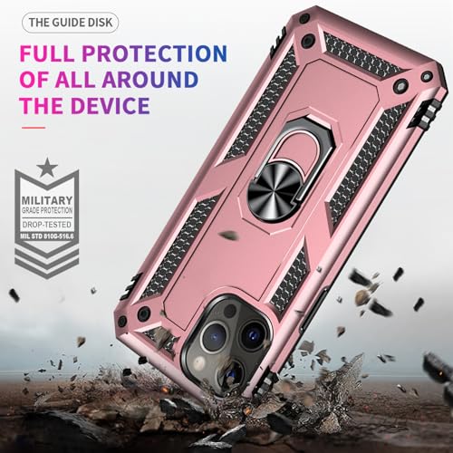 Coque iPhone 12 Pro Max béquille mains libres pour appels vidéo or rose