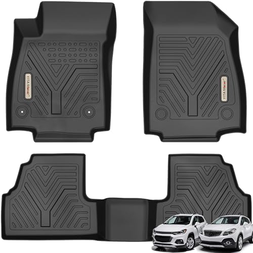YITAMOTOR Floor Mats Compatible with 2014-2022 Chevrolet Trax / 2013-2022 Buick Encore, Custom Fit Black TPE Floor Liners 1st & 2nd Row All-Weather Protection 14-22 Chevy Trax 1st&2nd