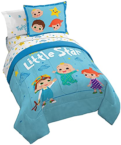 Image of Jay Franco CoComelon Little Star 7 Piece Full Size Bed Set - Includes Comforter & Sheet Set - Bedding Features JJ, YoYo, & Tomtom - Super Soft Fade Resistant Microfiber (Official CoComelon Product)