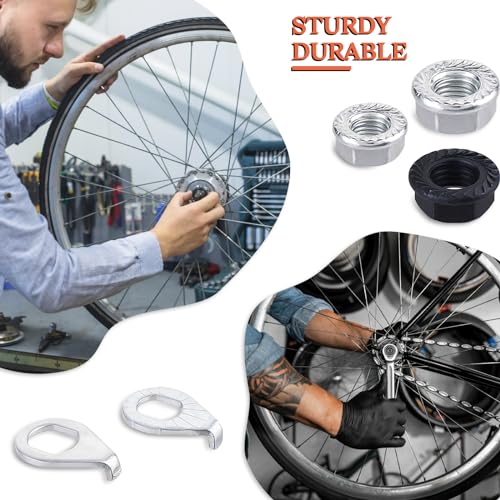 image for Abeillo 12Pcs Bike Axle Nut and Safety Washer Kit, Bike Nuts for Wheel