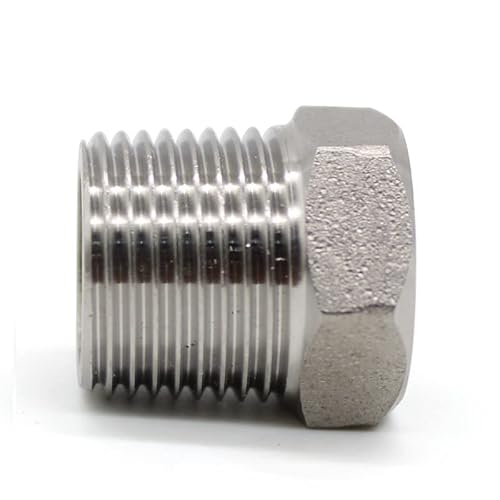 UGLYAF Buje Reductor Macho X Hembra 1/8 "1/4" 1/2 "3/4" 1 "1-1/4" 1-1/2 "BSP roscado Acero Inoxidable SS 304 Accesorios de tubería de plomería(DN8 to DN25)