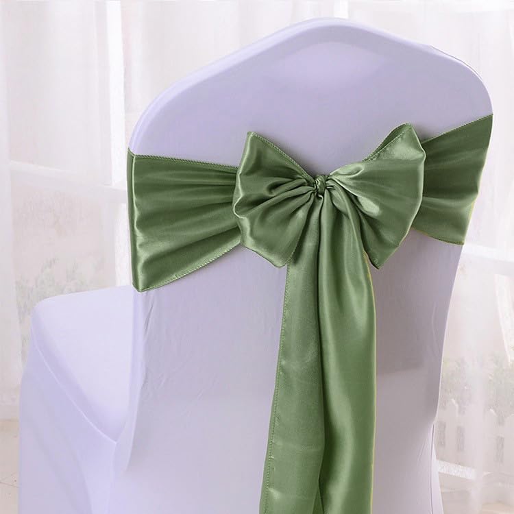 Satin Stuhlschleifen 30 Stück 17 * 275cm Hochzeit Stuhl Bogen Stuhlschärpen Schleife Band Stuhldekoration für Hochzeit Deko,Bankett,Geburtstag Party Hotel Zuhause Dekoration,Grün