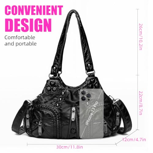 Image of PALAY Shoulder Bag for Woman Vintage PU Leather Women Handbags Punk Retro Crossbody Bags for Women