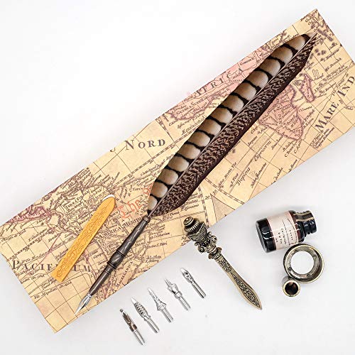 Antique Feather Copper Pen Stem Metal Nibbed Pen Writing Quill Ll-14 #TOP4